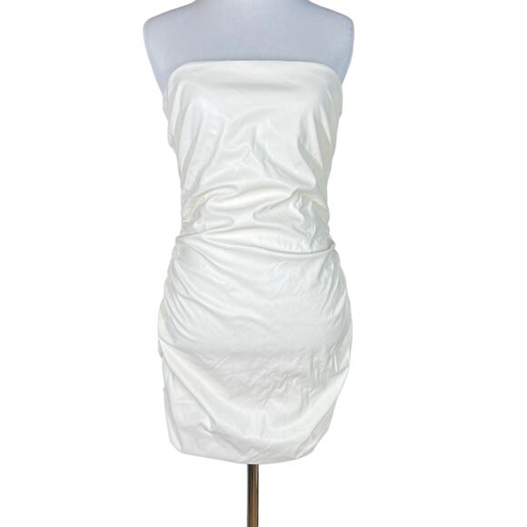 Amanda Uprichard Palma Leather Dress in Cream NWOT Medium - Picture 7 of 10